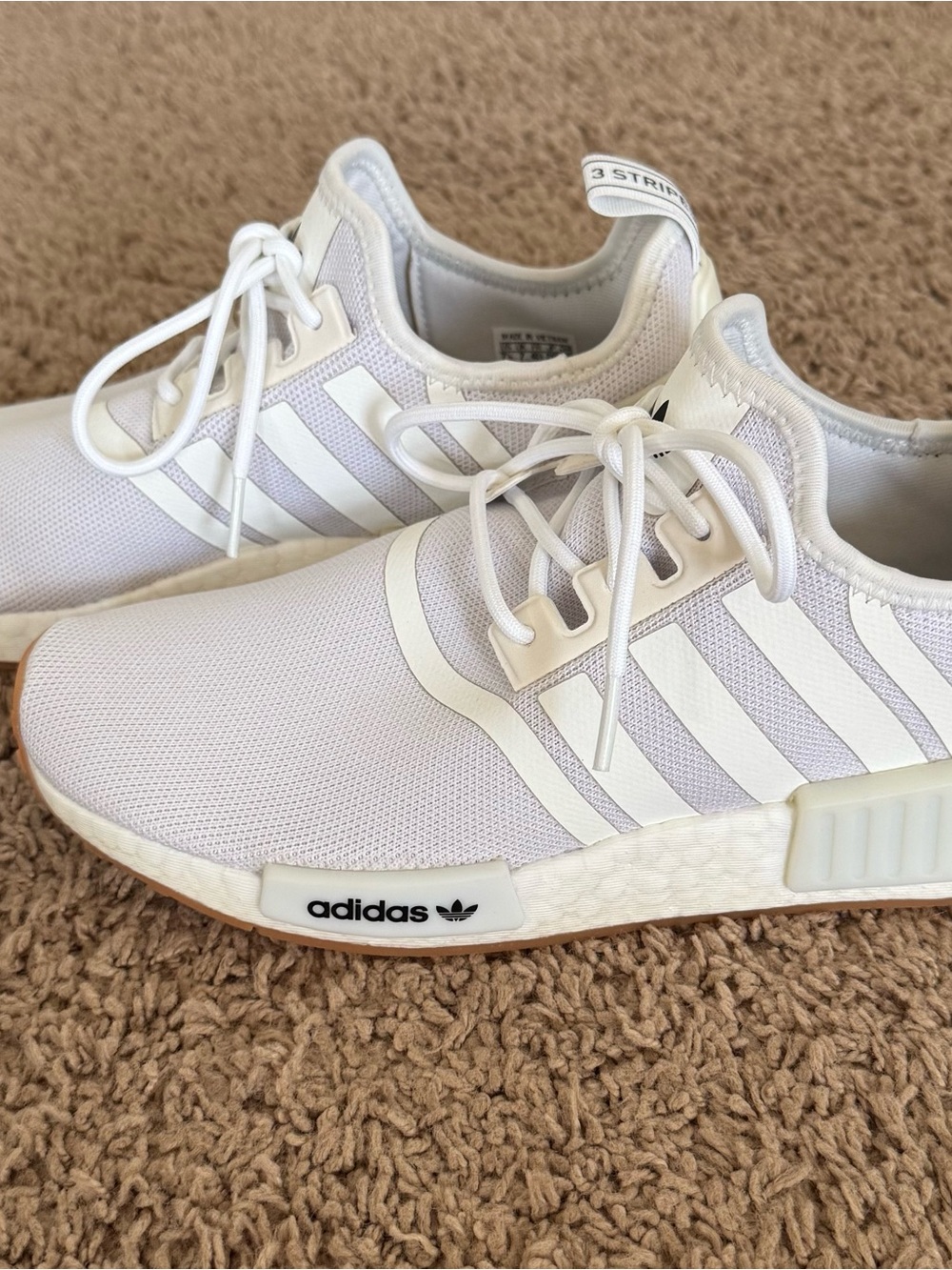 adidas White Mesh NMD R1 Sneakers